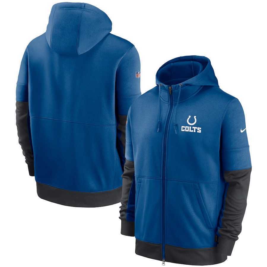 Men's Indianapolis Colts New 2020 Nike Blue Gray Fan Gear Mascot Performance Full Zip Hoodie,We sell and wholesale Men's Indianapolis Colts New 2020 Nike Blue Gray Fan Gear Mascot Performance Full Zip Hoodie on line form chian!
